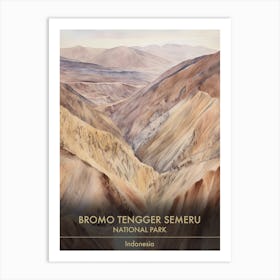 Bromo Tengger Semeru National Park Indonesia Watercolour 4 Art Print