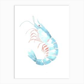 Watercolor Shrimp Illustration 2 Art Print