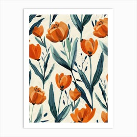 Orange Tulips 9 Art Print