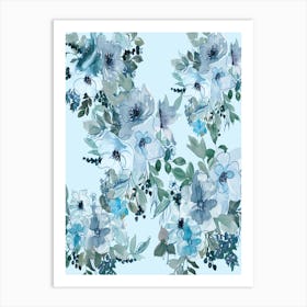 Watercolor Flowers - Veronica blue flower 2 Art Print