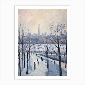 Winter City Park Painting Odaiba Seaside Park Tokyo 2 Art Print