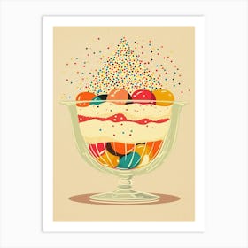 Trifle With Rainbow Sprinkles Beige Illustration 2 Art Print