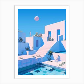 House With A Pool Art Print