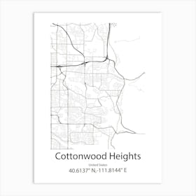 Cottonwood,United States Minimalist Map Art Print