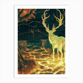 Deer In The Forest 24 Art Print