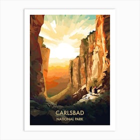 Carlsbad National Park Travel Poster Illustration Style 1 Art Print