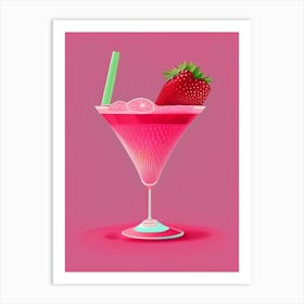 Frozen Strawberry Margarita Pop Matisse Cocktail Poster Art Print