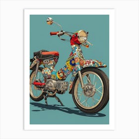 Vintage Colorful Scooter 38 Art Print