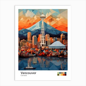 Vancouver, Canada, Geometric Illustration 1 Poster Art Print