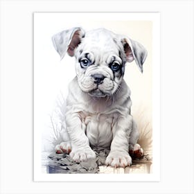 Watercolor Bulldog Art for Dog Lovers Art Print