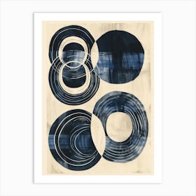 Blue Circles 33 Art Print