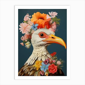 Bird With A Flower Crown Seagull 2 Art Print