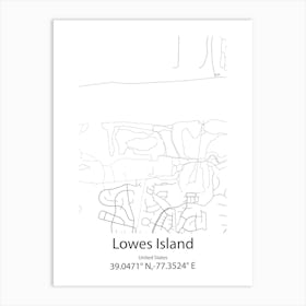 Lowes Island,United States Minimalist Map Affiche