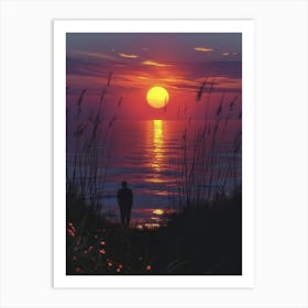 Sunset At The Beach 1 Art Print