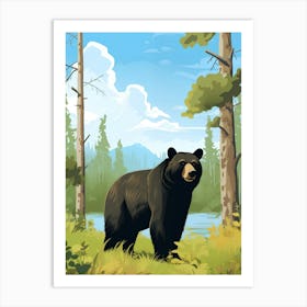 Black Bear In The Forest Art Print