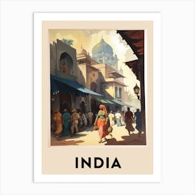 India Vintage Travel Poster Art Print