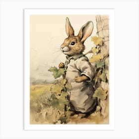 Storybook Animal Watercolour Rabbit 5 Art Print