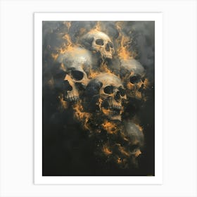 Skulls On Fire 1 Art Print