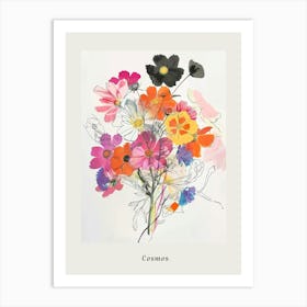 Cosmos 2 Collage Flower Bouquet Poster Art Print