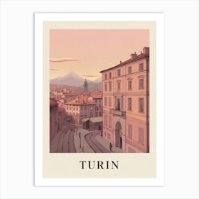 Turin Vintage Pink Italy Poster Art Print