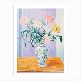 A Vase With Daisy, Flower Bouquet 3 Art Print