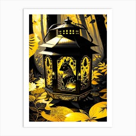 Lantern In The Forest 1 Art Print