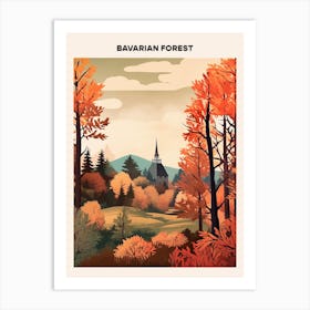 Bavarian Forest Midcentury Travel Poster Art Print