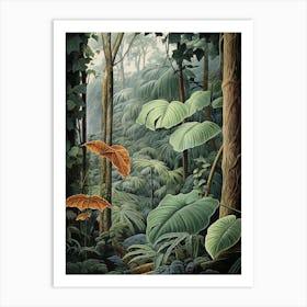 Vintage Jungle Botanical Illustration Alocasia 2 Art Print