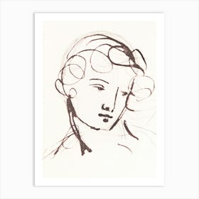 Vintage Minimalist Portrait Art Print