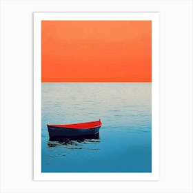 Boat At Sunset Art Print