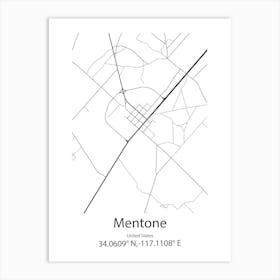 Mentone,United States Minimalist Map Affiche