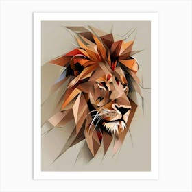 Abstract Lion Head Art Print