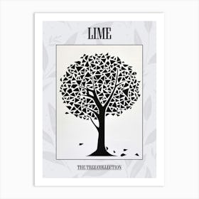 Lime Tree Simple Geometric Nature Stencil 11 Poster Art Print