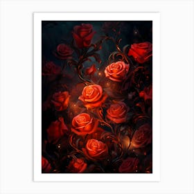 Roses Wallpaper Art Print