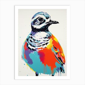 Andy Warhol Style Bird Grey Plover 1 Art Print