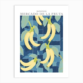 Mercado De La Fruta Bananas Illustration 3 Poster Art Print