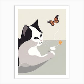 Butterfly Cat Art Print