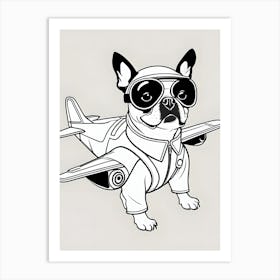 French Bulldog Airplane-Reimagined Art Print