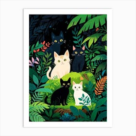 Cats In The Jungle Art Print