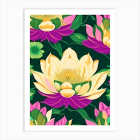 Lotus Flower Repeat Pattern Fauvism Matisse 2 Art Print