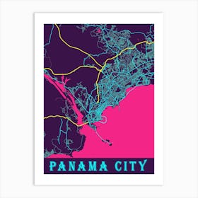 Panama City Map Poster 1 Art Print