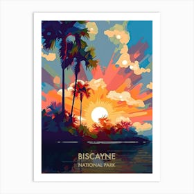 Biscayne National Park Travel Poster Illustration Style 3 Art Print