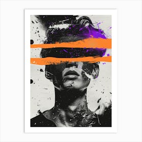 Faceless Male Orange and Purple 003 Art Print