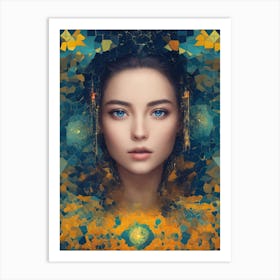 Abstract Painting of cute and Pretty woman Art Print