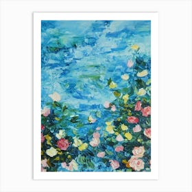 Rose Floral Print Bright Painting Flower Art Print