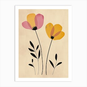 Barcelona Flower Market Boho Minimalist Style 1 Art Print