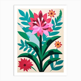 Cut Out Style Flower Art Veronica Flower 1 Art Print