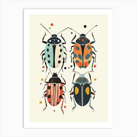 Colourful Insect Illustration Flea Beetle 4 Art Print