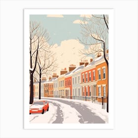 Vintage Winter Travel Illustration Windsor United Kingdom 4 Art Print
