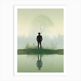 Man Standing By A Lake 6 Art Print